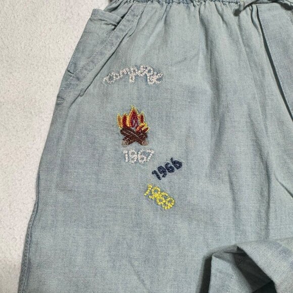Polo Ralph Lauren Girls Embroidered Cotton Chambray Romper sz 14 - Picture 14 of 14